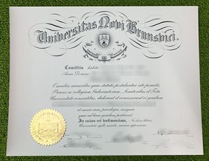University of New Brunswick diploma certificate