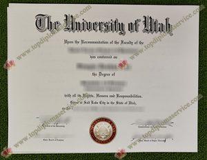 University of Utah diploma certificate