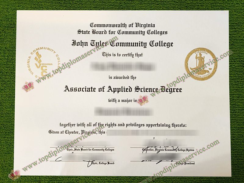 John Tyler Community College diploma, John Tyler Community College certificate,
