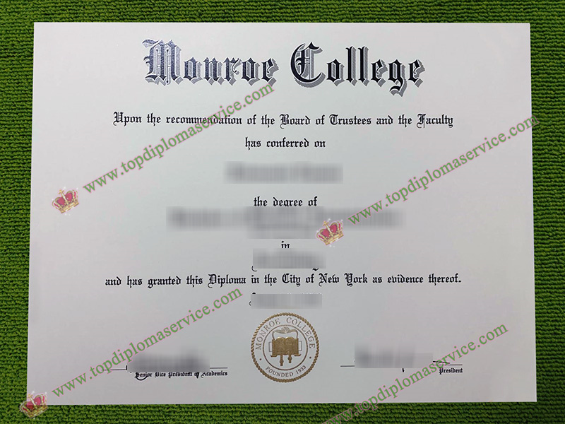 Monroe College diploma