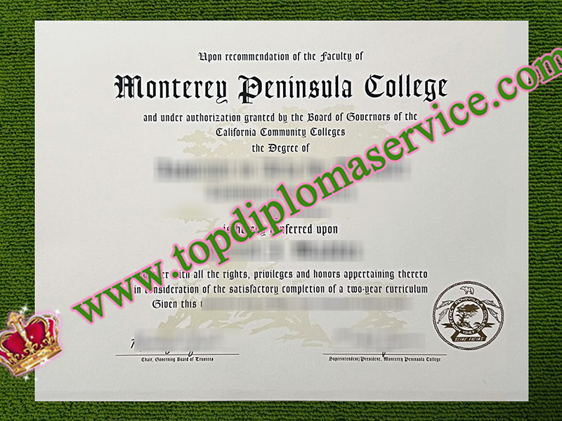 Monterey Peninsula College diploma