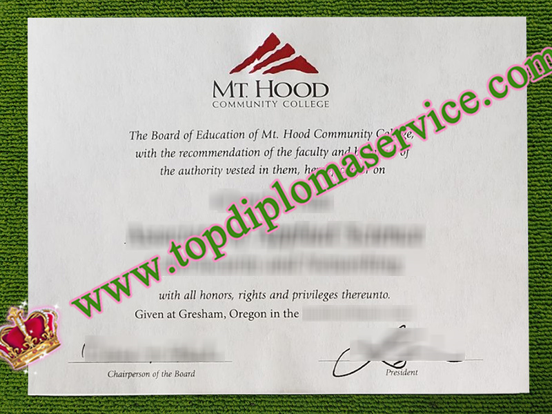 Mt. Hood Community College diploma